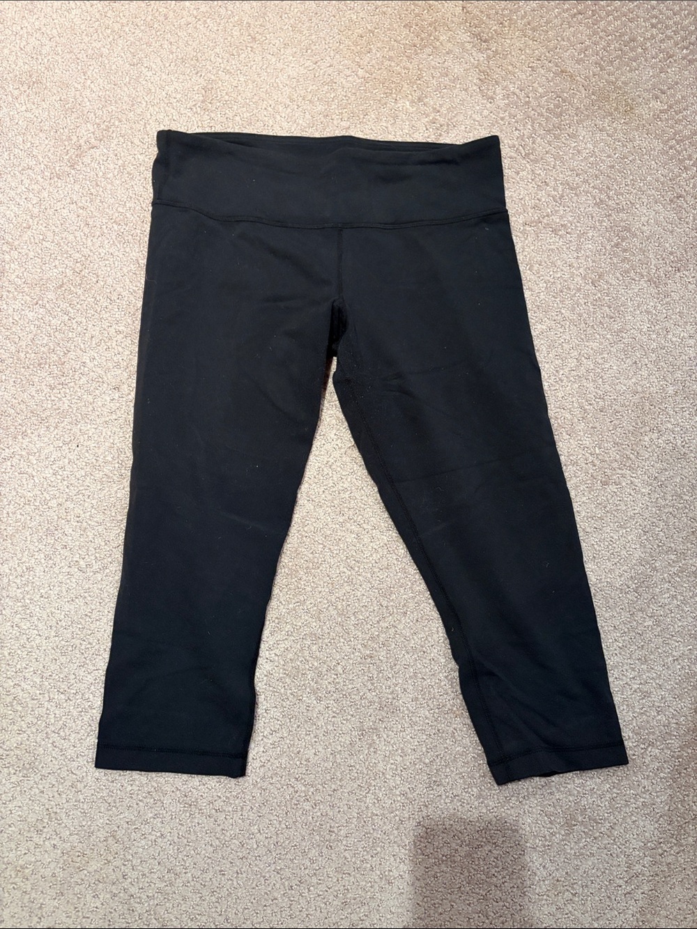 Lululemon Black Capri Leggings with Wide Waistband